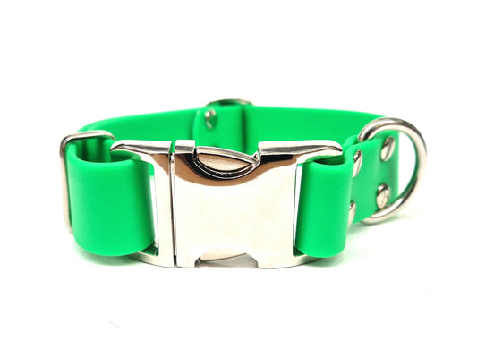 Neon Green Waterproof Metal Clasp Dog Colla