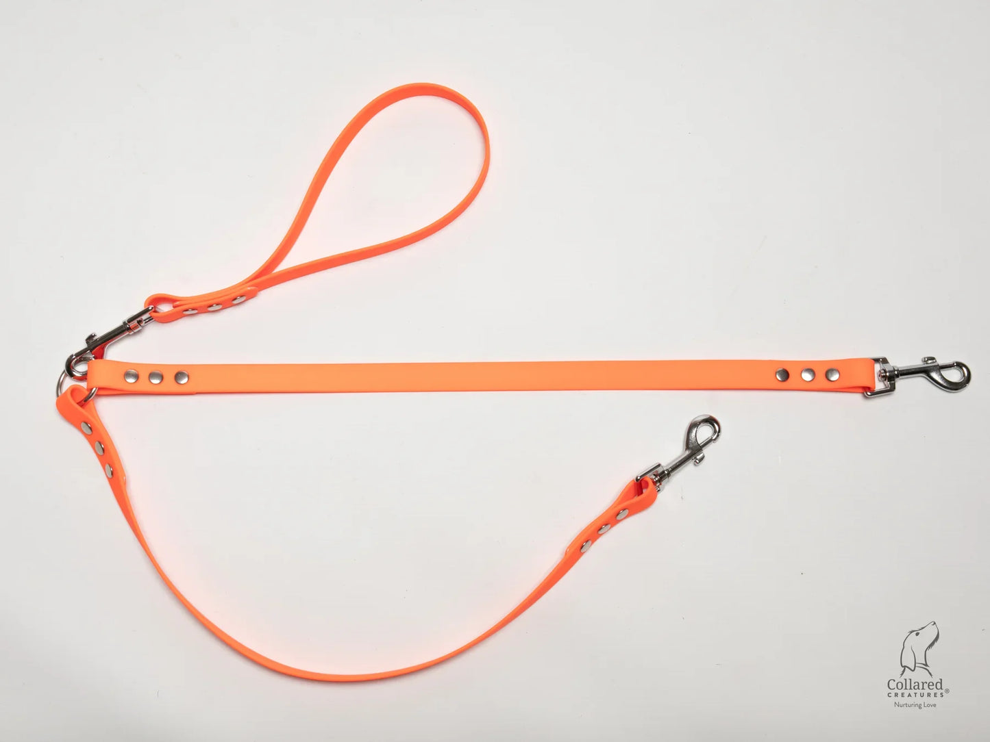 waterproof Split dog leads UK made Neon Orange