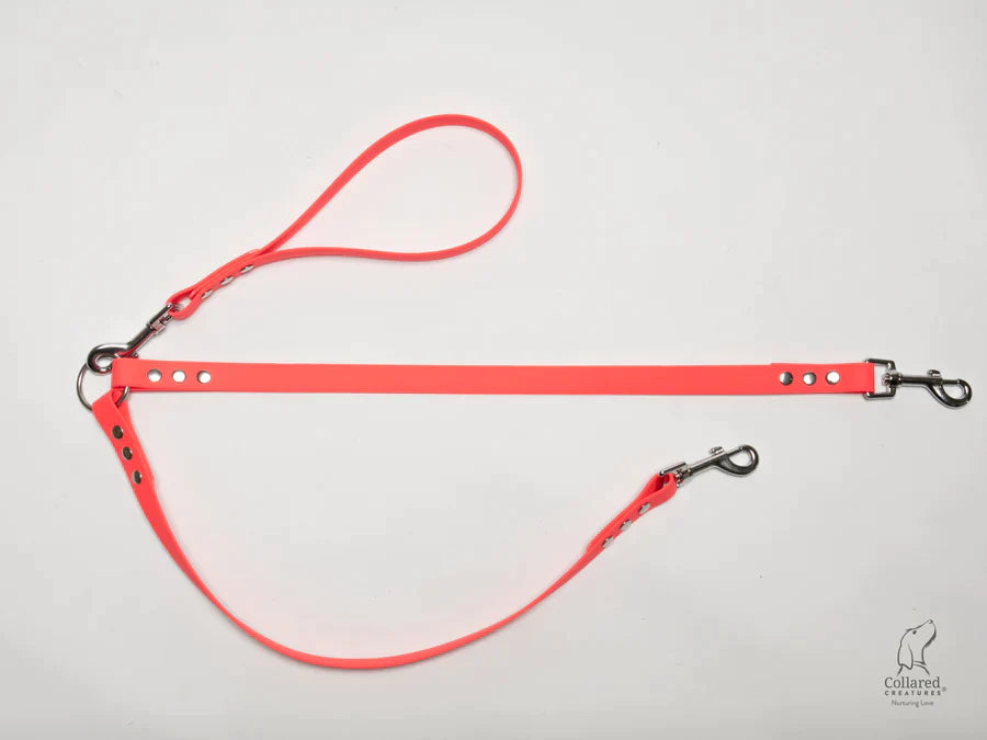 waterproof Split dog leads UK made neon Pink