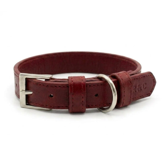 The Oxblood Red Luxury Vegan Leather Dog Collar | Ralph & Co.