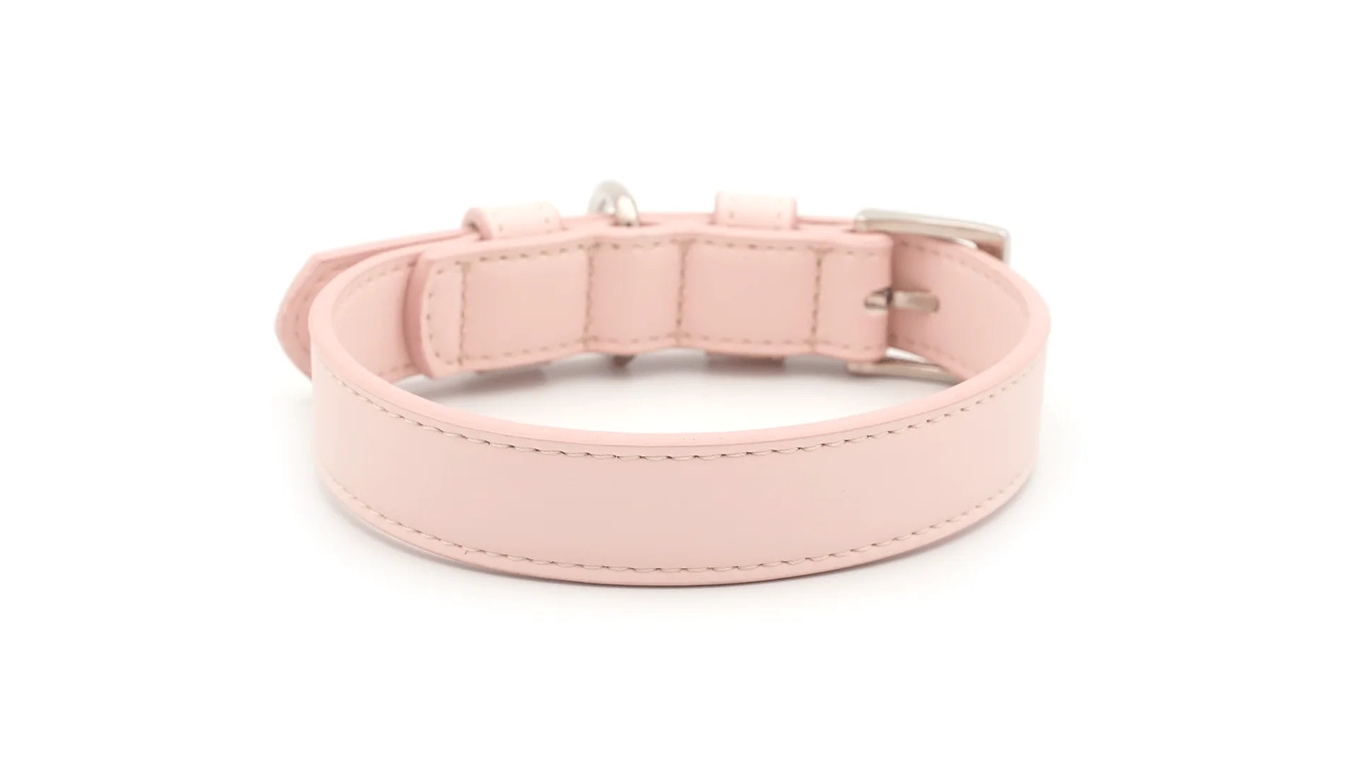 Pink Luxury Vegan Leather Dog Collar 