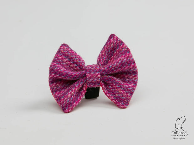 Harris Tweed dog bow tie Pink Koana