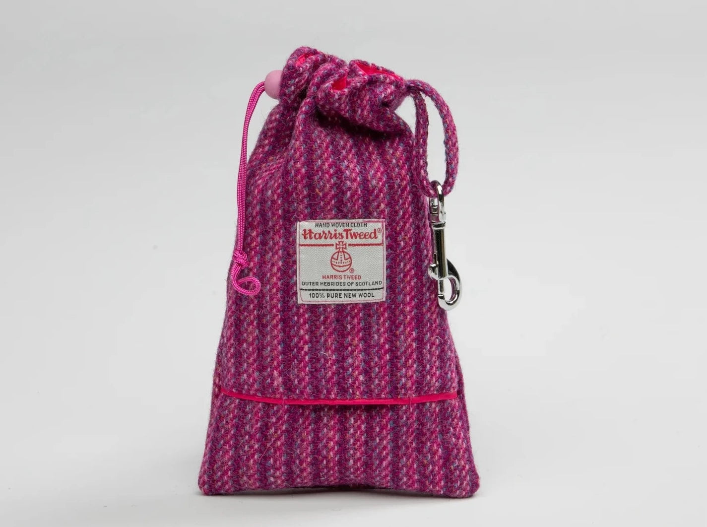 Collared Creatures Harris Tweed Treat bag Pink Koana