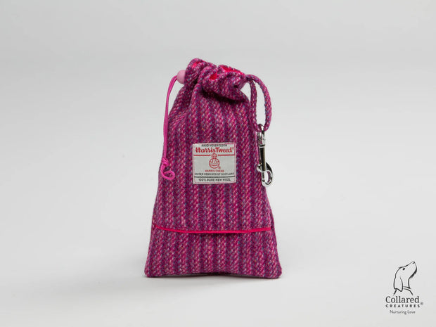 Harris Tweed dog treat bag Pink Koana