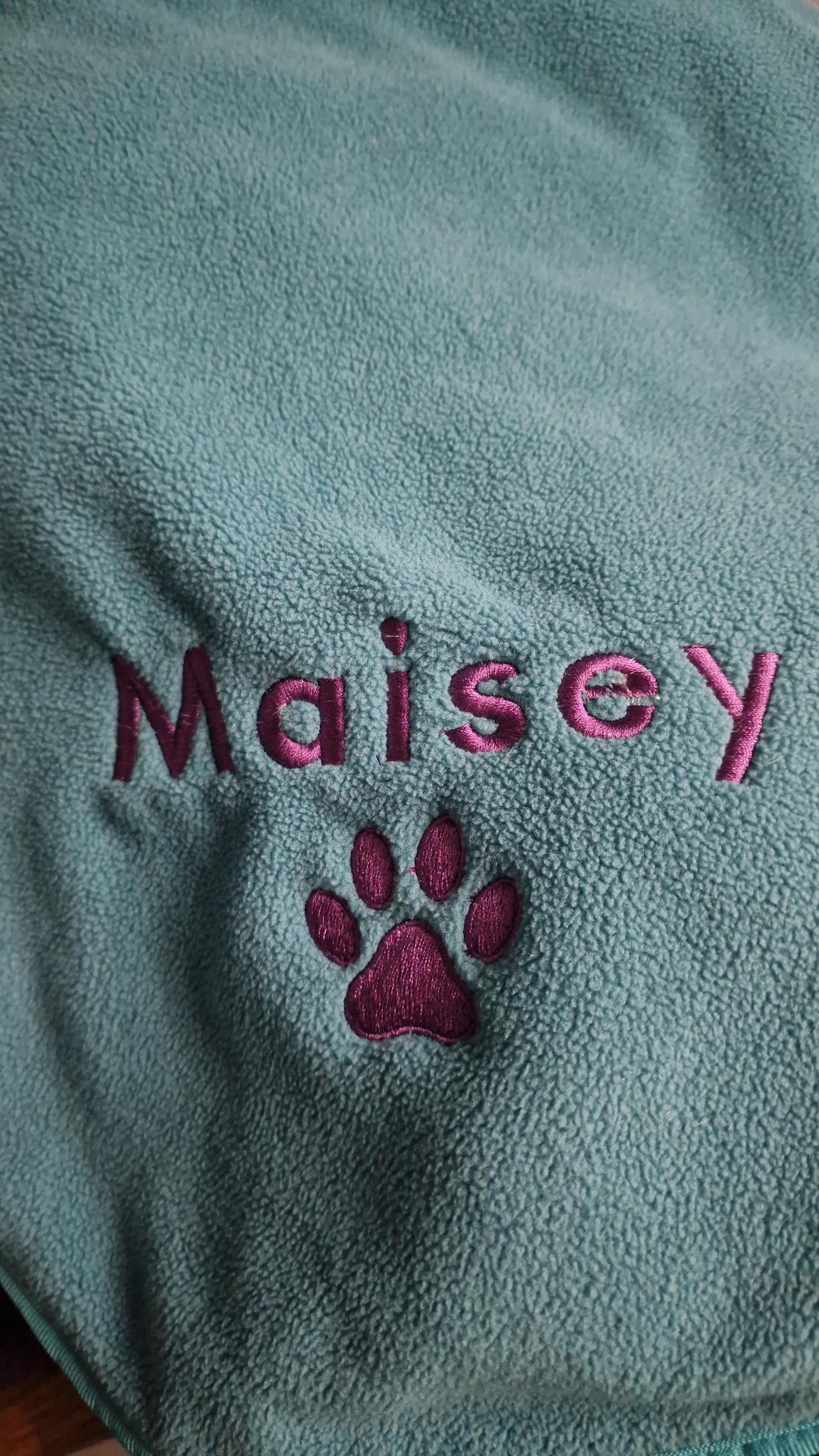 Embroidered drying dog coat