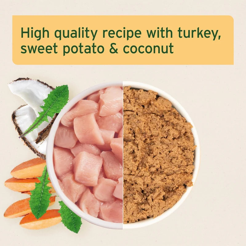 Ingredients for a high-quality recipe with turkey, sweet potato, and coconut  