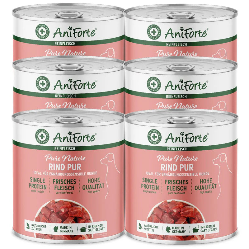 Aniforte Pure Nature Beef natural dog food - premium quality dog food 6 pack