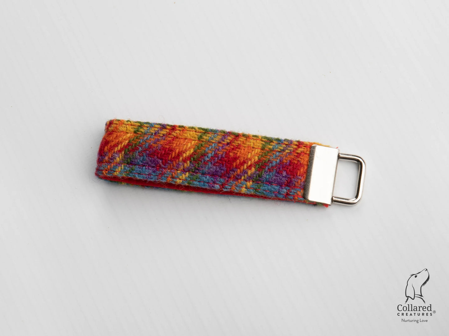 Harris Tweed Key ring Rainbow Check