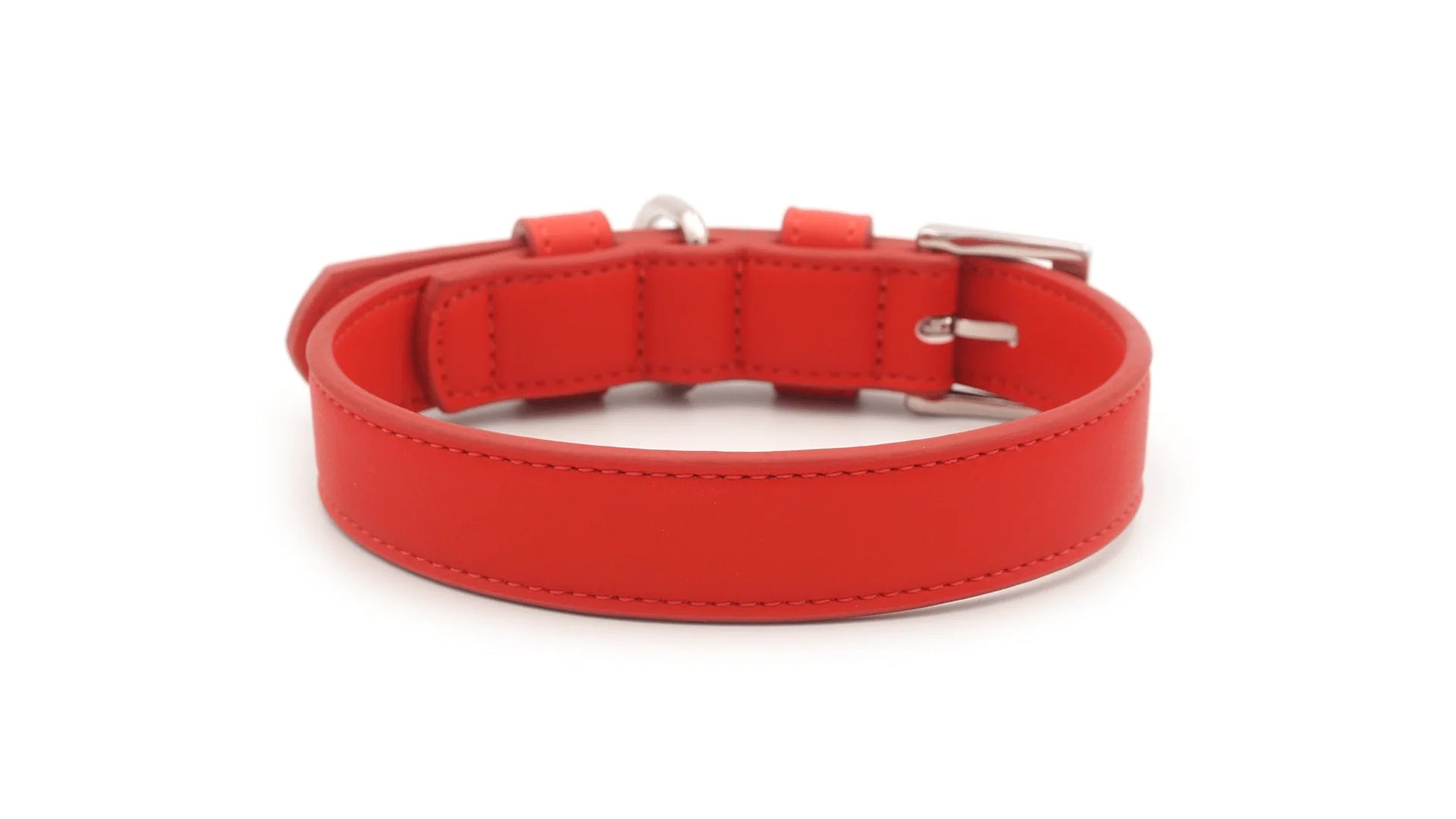 The Red Luxury Vegan Leather Dog Collar 