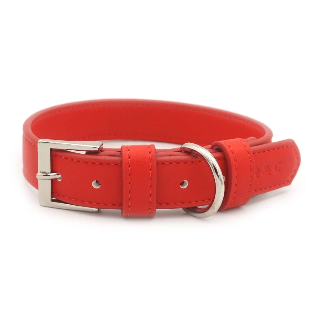 The Red Luxury Vegan Leather Dog Collar | Ralph & Co.