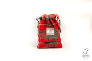 Harris Tweed dog treatbag red & grey check