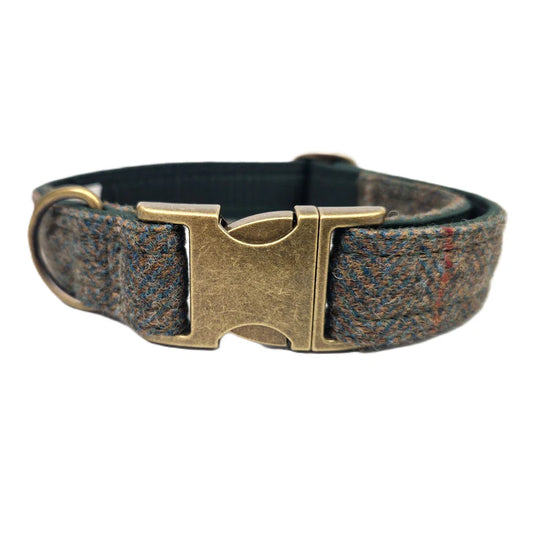 Abraham moon rosa myrtle check luxury dog collar
