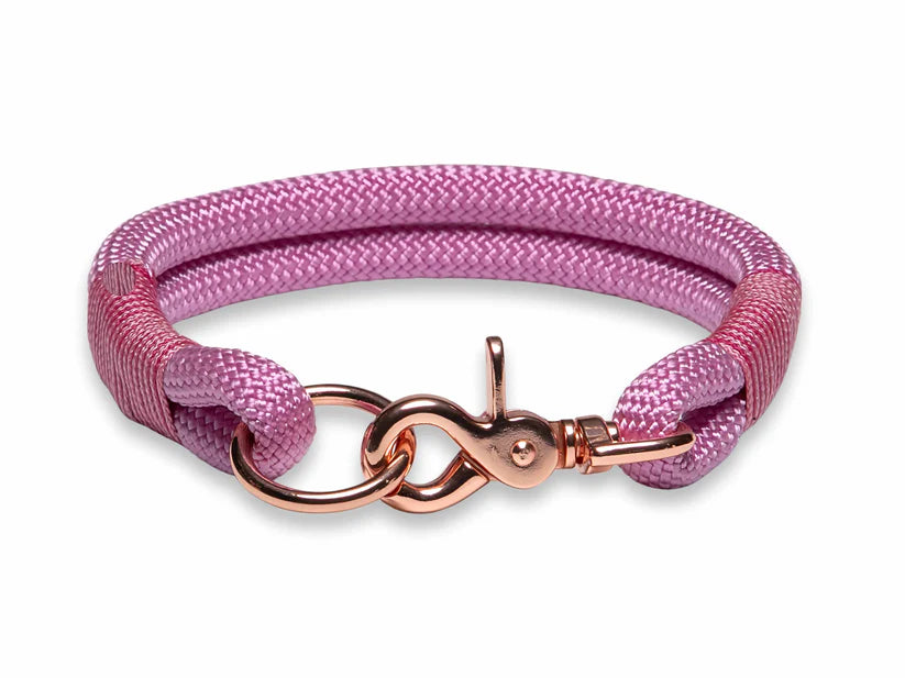 Rose pink rope collar