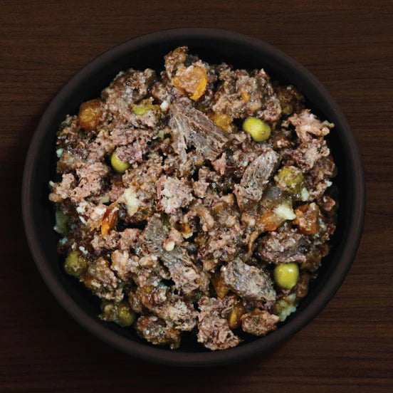 JR Pure complete Wellbeing wet dog food simply beef in Bowl