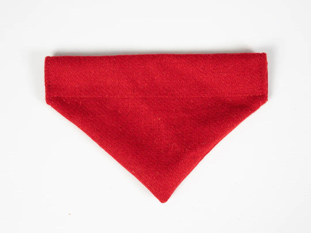 Harris tweed Dog Bandana Simply Red