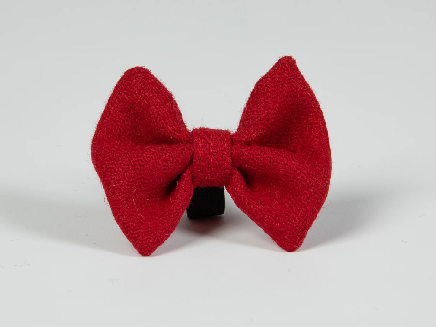 Harris tweed Dog Bow Tie simply red