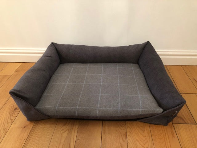 Dog Sofa Bed Bassett Blue Check