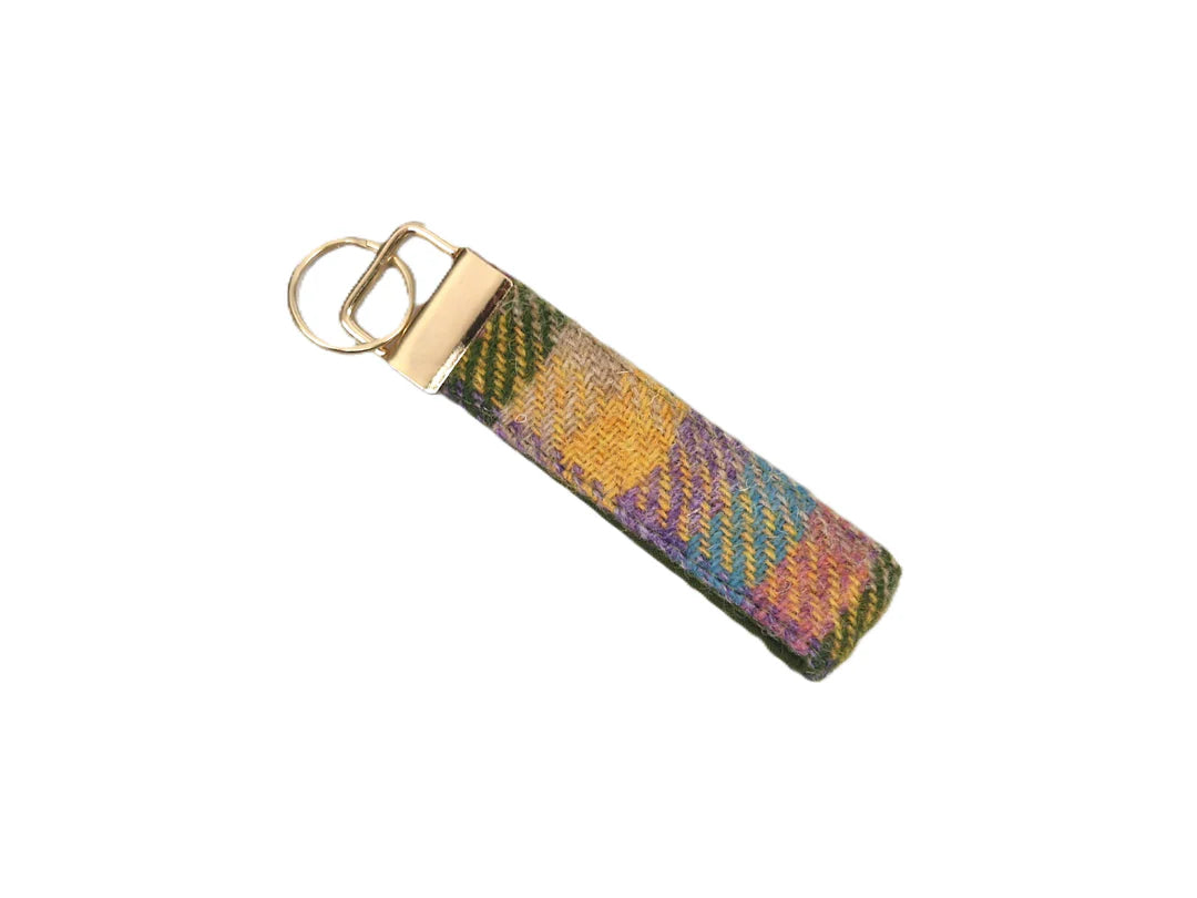 Spring Garden Check Luxury Harris Tweed Key Ring