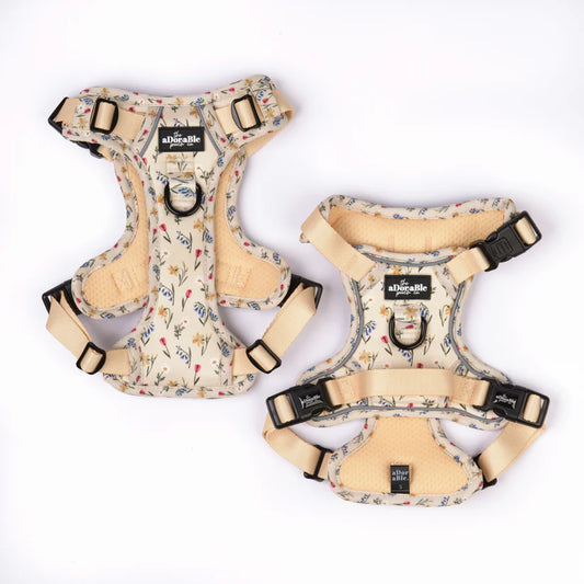 aDoraBle Pooch hike and go lite dog harness spring garden