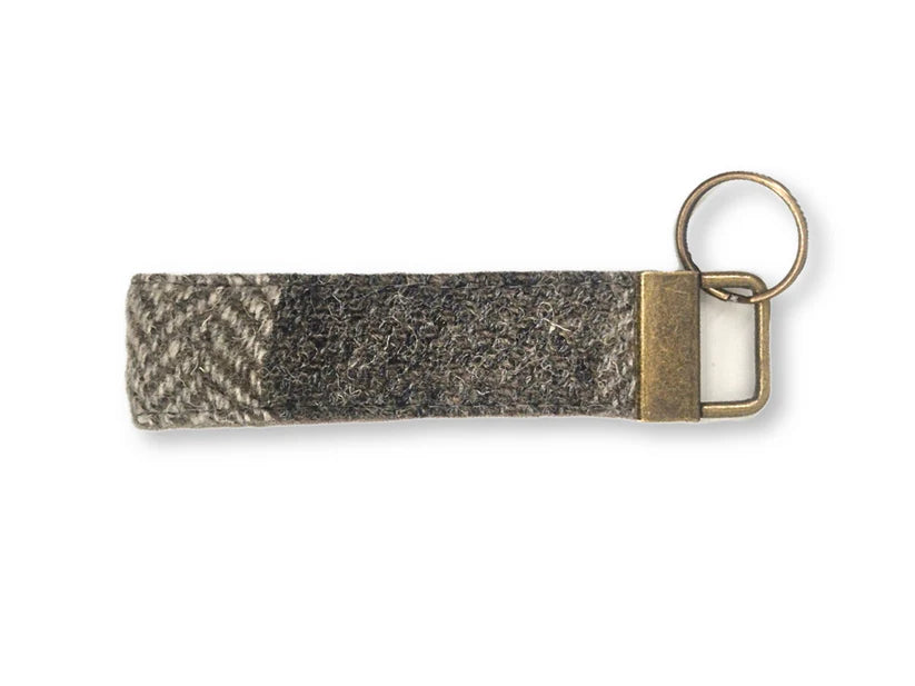 Harris Tweed Stone Check Key Ring