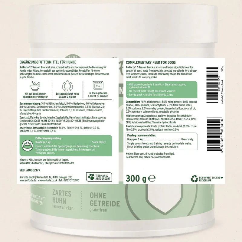 AniForte® Summer Season Snack – Back label