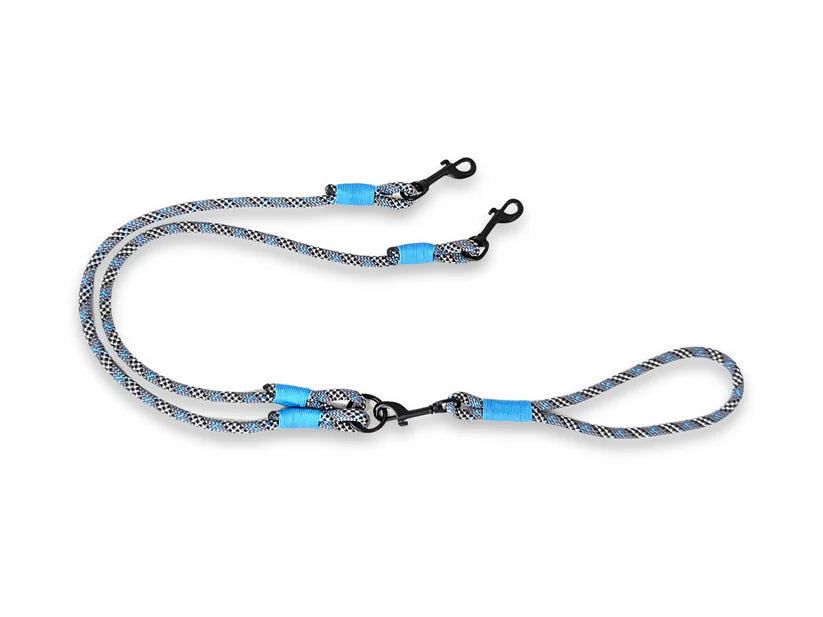 Grey and blue tartan rope split lead