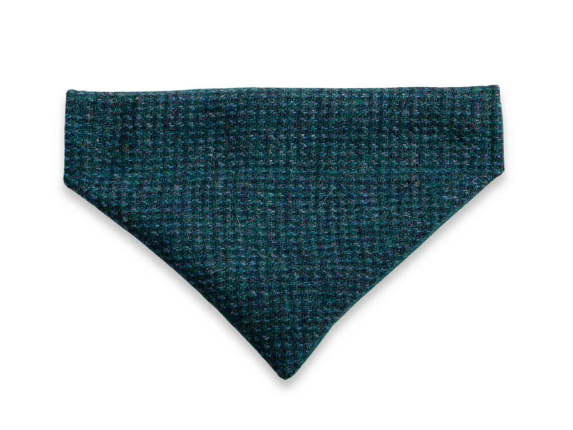 Harris Tweed Teal with a Touch of Blue Dog Bandana