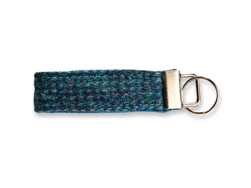 Harris Tweed Teal with a Touch of Blue Keyring