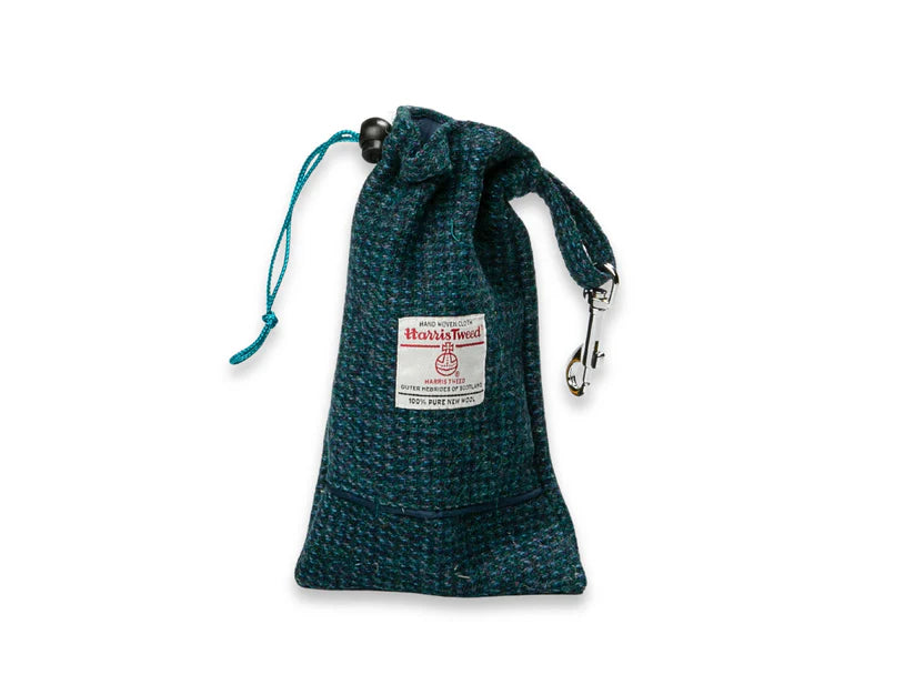 Teal with a Touch of Blue Harris Tweed Dog Treat Bag