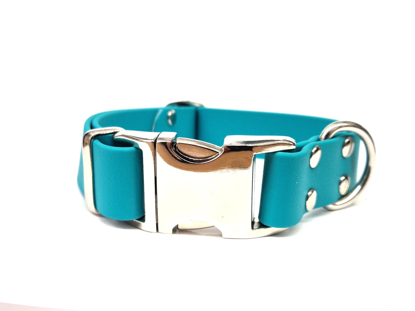 Teal Waterproof Metal Clasp Dog Collar