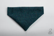Harris tweed Dog Bandana Teal with a touch of blue