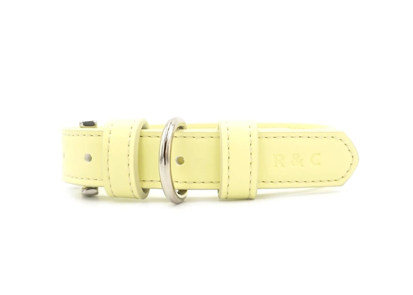 Yellow Luxury Vegan Leather Dog Collar 