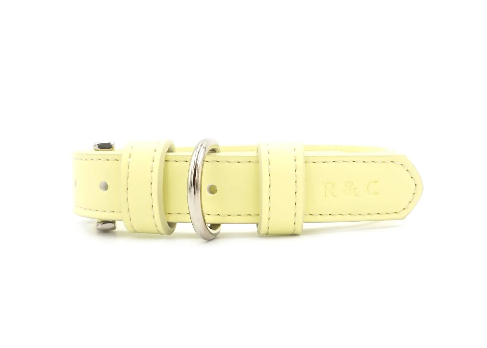 Yellow Luxury Vegan Leather Dog Collar 