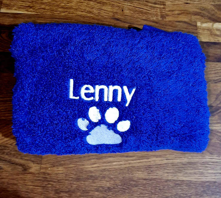 Personalised embroidered towel Blue