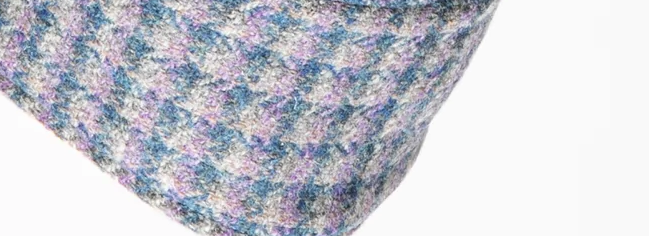 Harris tweed Dog Bandana Lilac & Blue