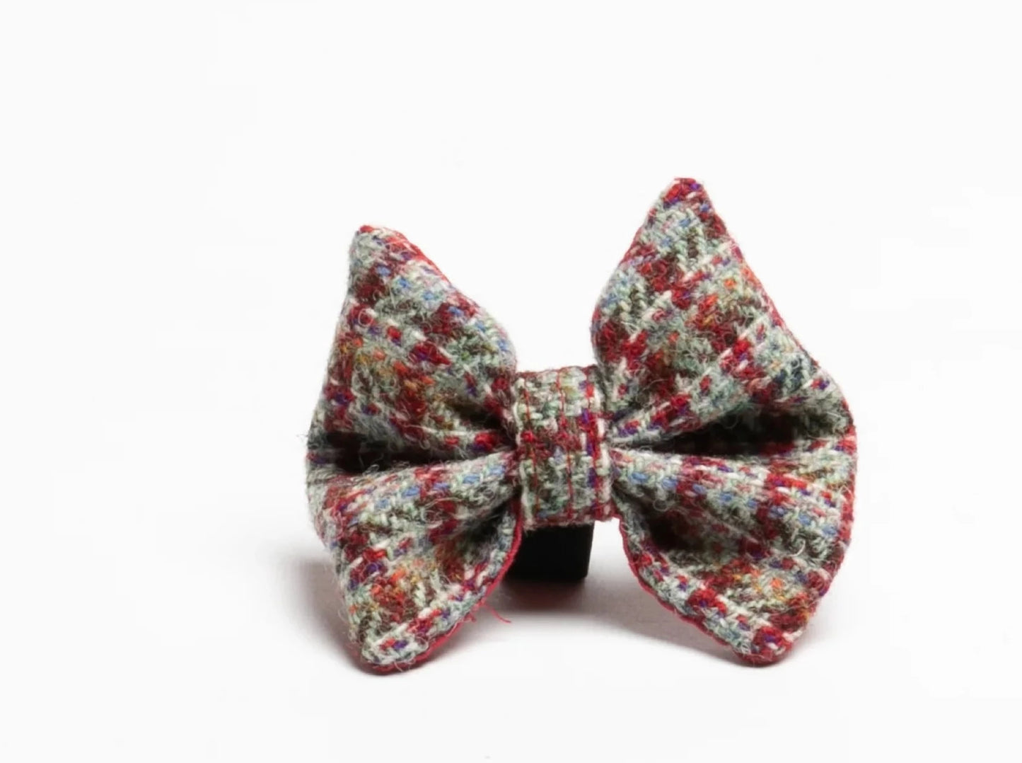 Harris tweed Dog Bow Tie Red Multi