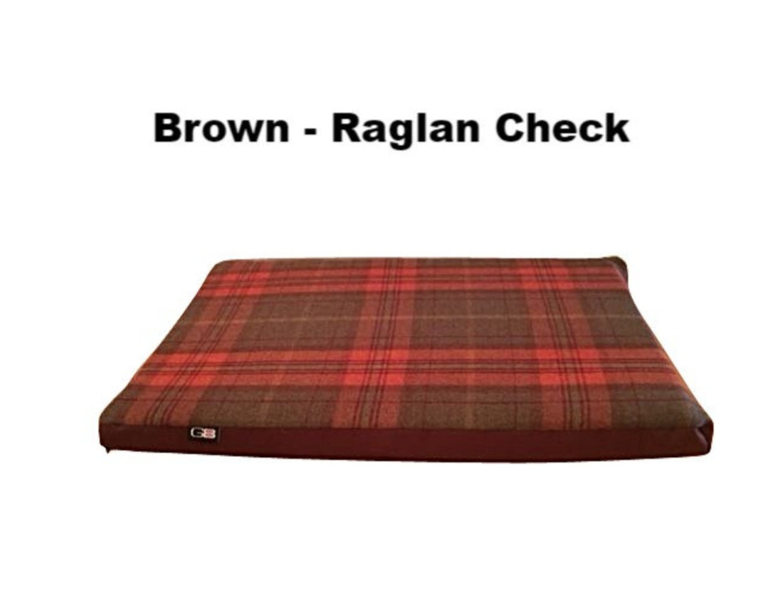 Snooza Dog Crate Mat Brown Raglan Check