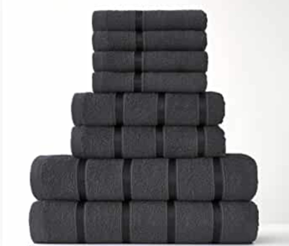 Personalised embroidered towel Dark Grey