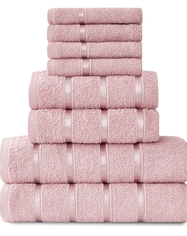 Personalised embroidered towel Pale pink